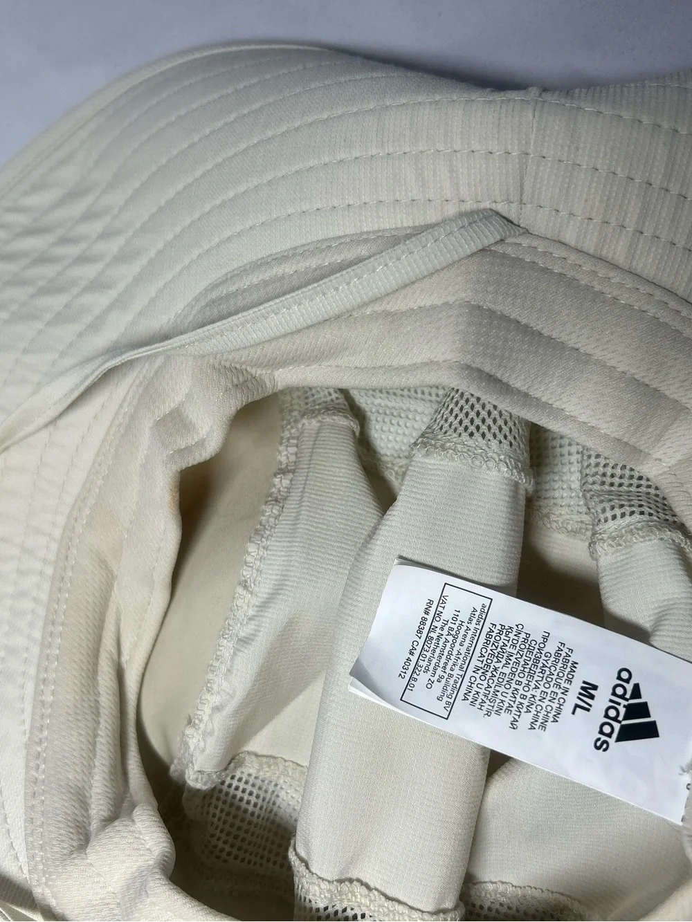 Adidas Boonie Bucket Hat Cream Wide Brim UPF Sun Hiking Fishing M/L Adult
